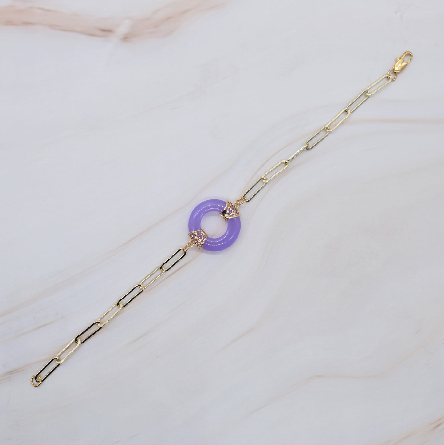 Paper Clip Jade Bracelet