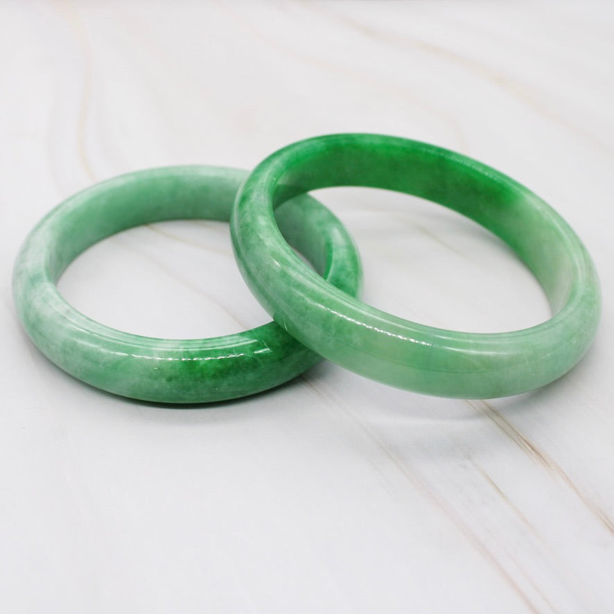 Two-Tone Green Jade Bangle
