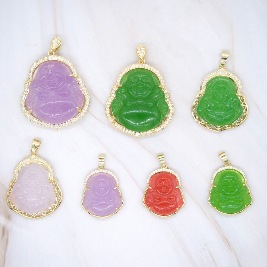 Small CZ Gold-Filled Buddha Pendant