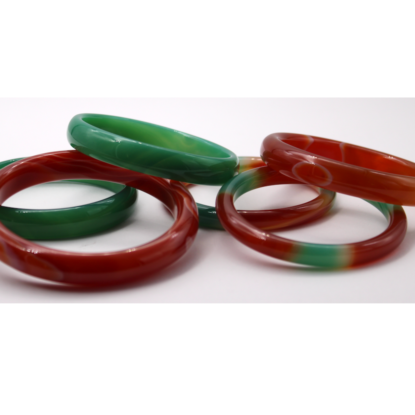 Carnelian & Green Agate Bangle