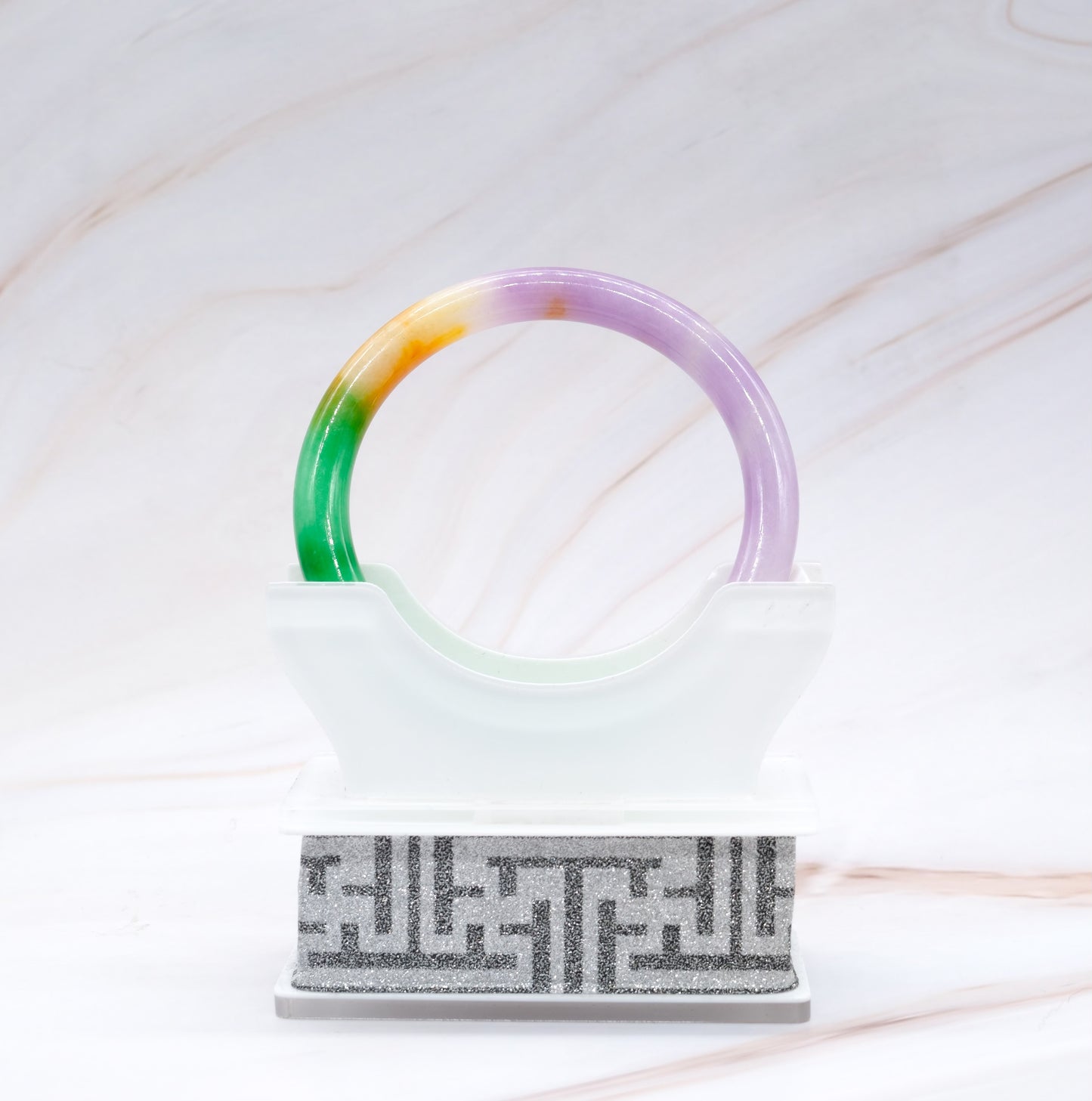 Thin Tri Color (Fu Lu Shou) Jade Bangle