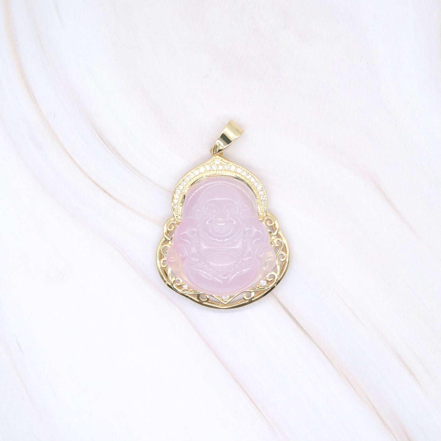 Medium CZ Gold-Filled Buddha Pendant