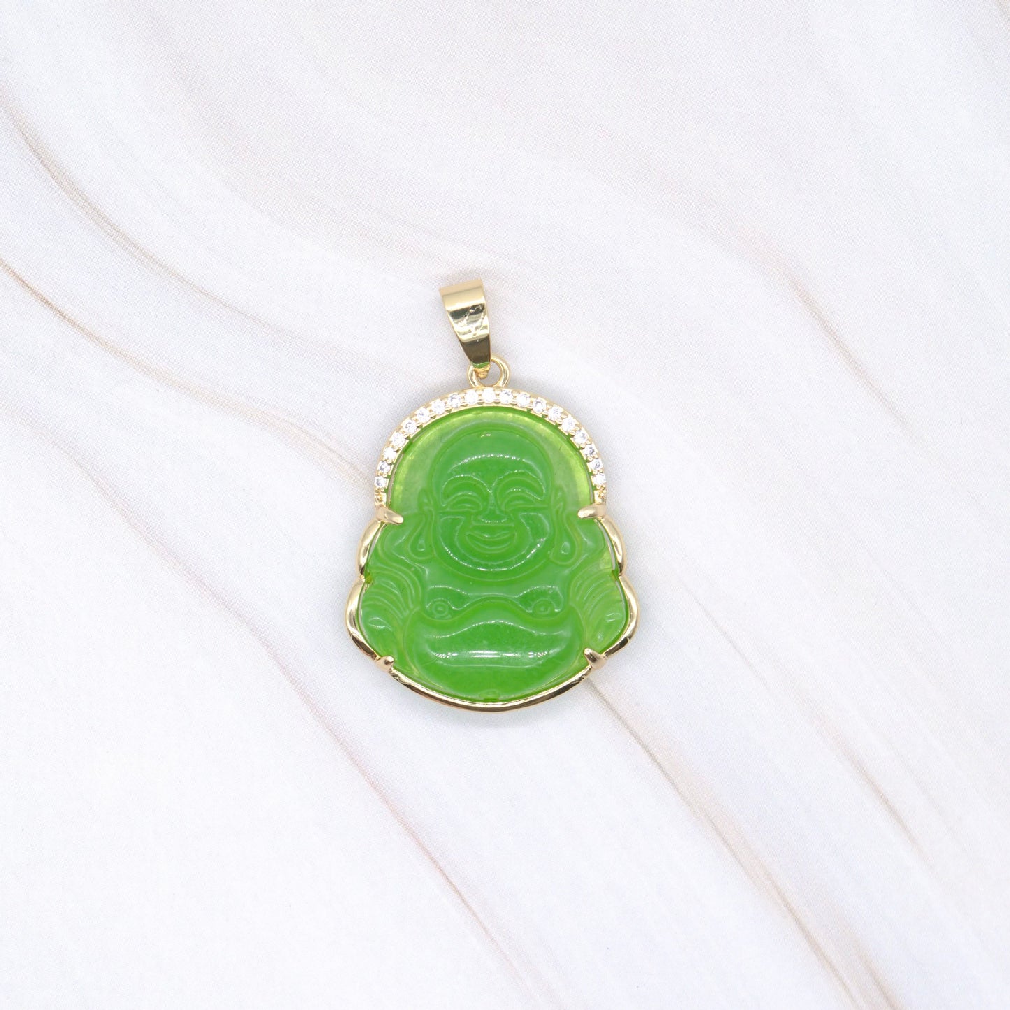 Small CZ Gold-Filled Buddha Pendant