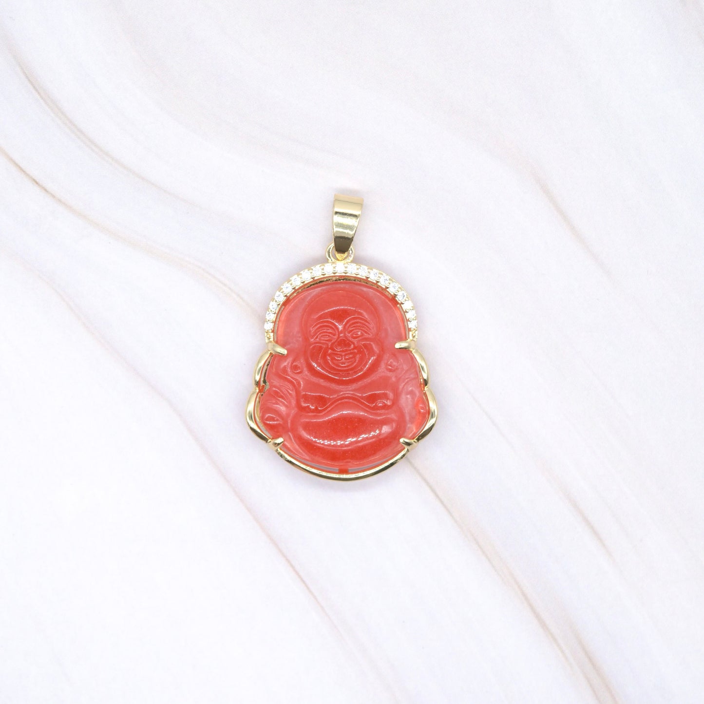 Small CZ Gold-Filled Buddha Pendant