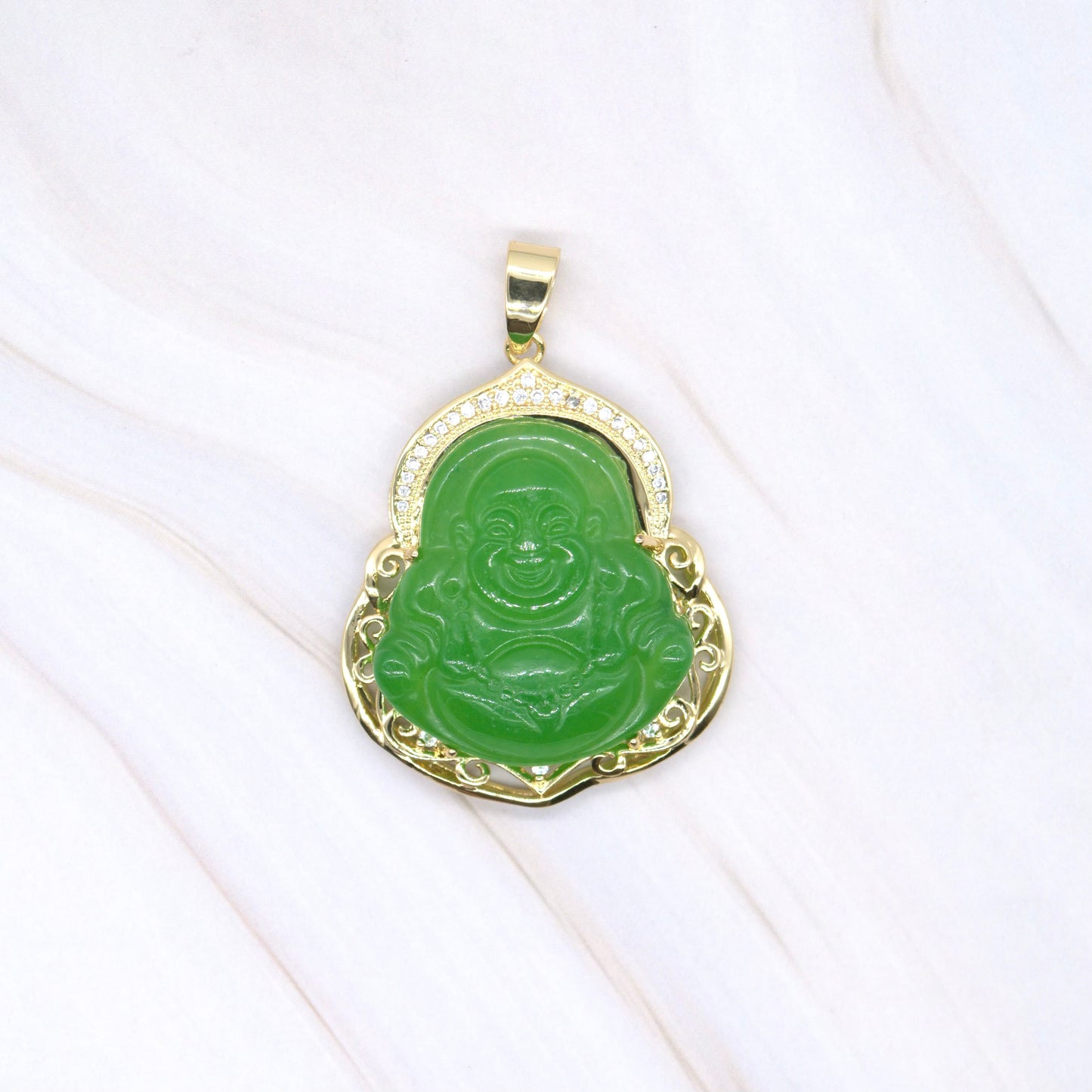 Medium CZ Gold-Filled Buddha Pendant