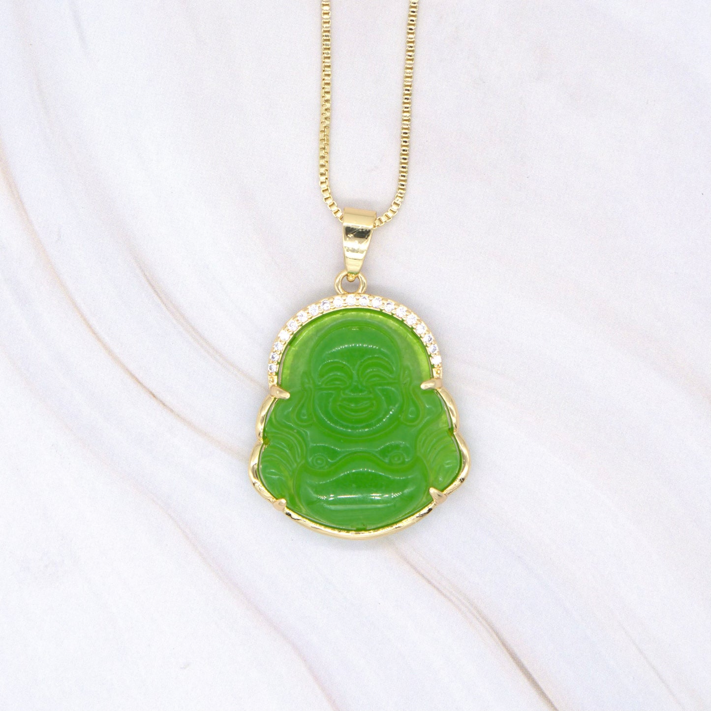 Small CZ Gold-Filled Buddha Pendant