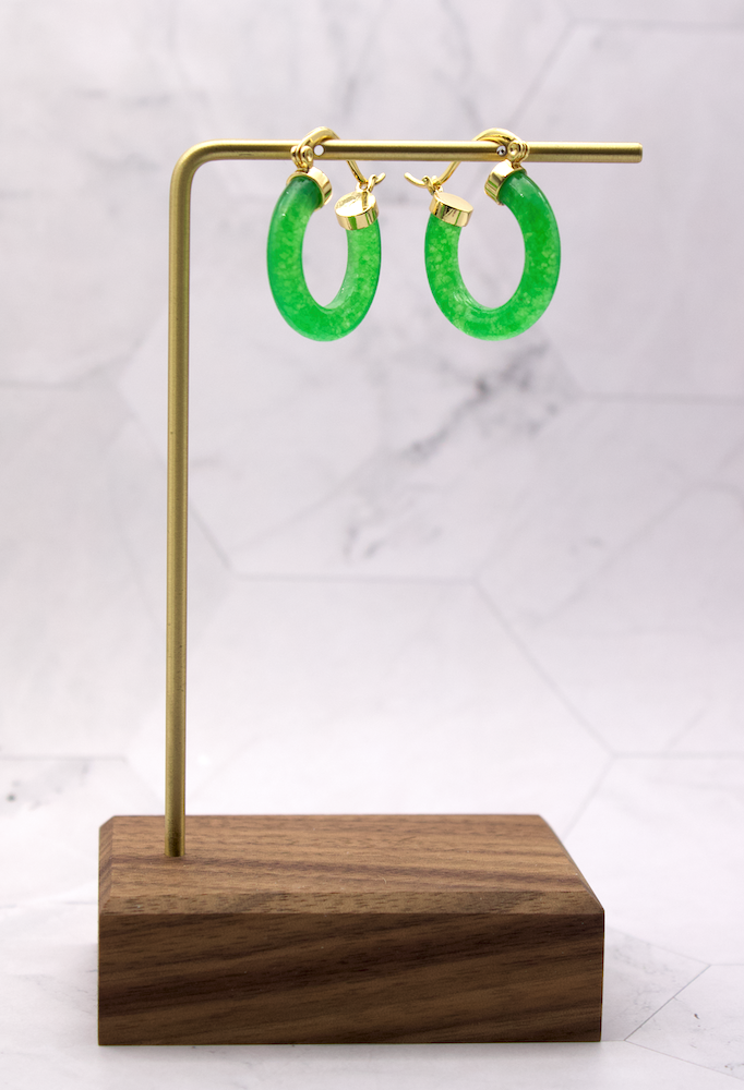 Jade Hoop Earrings