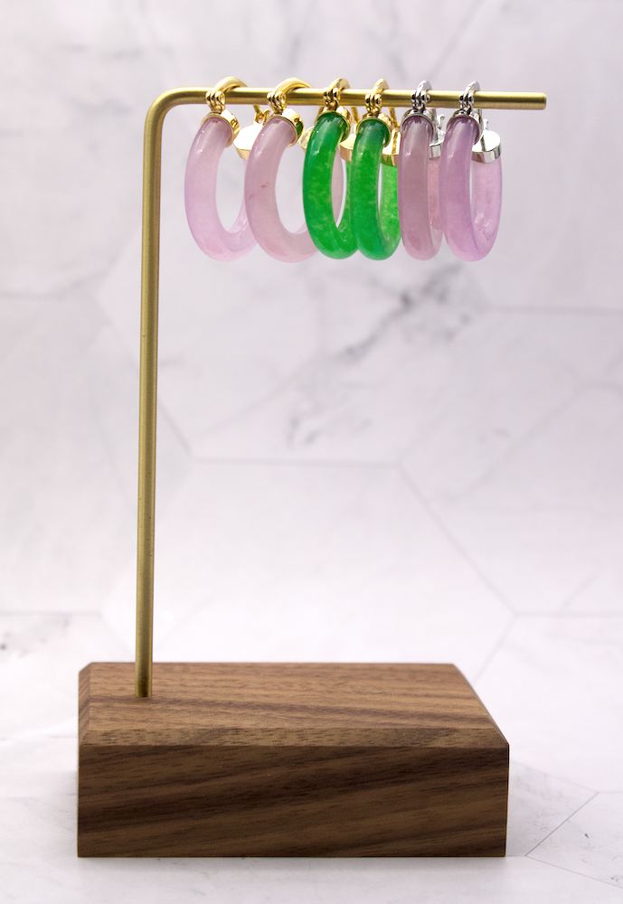 Jade Hoop Earrings