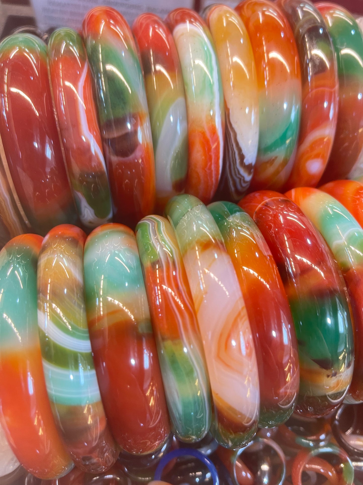 Carnelian & Green Agate Bangle