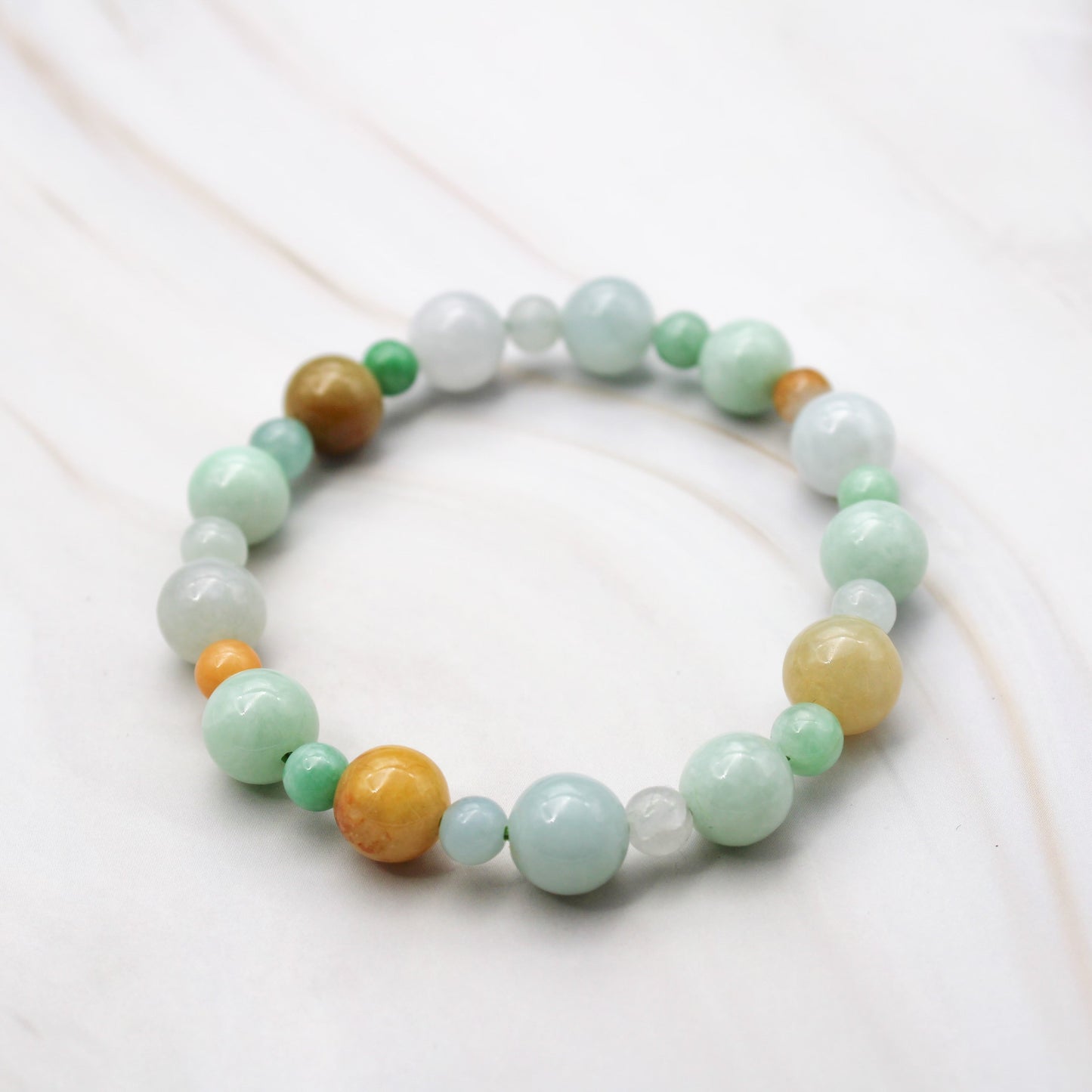 Grade A Natural Jade Beaded Bracelet