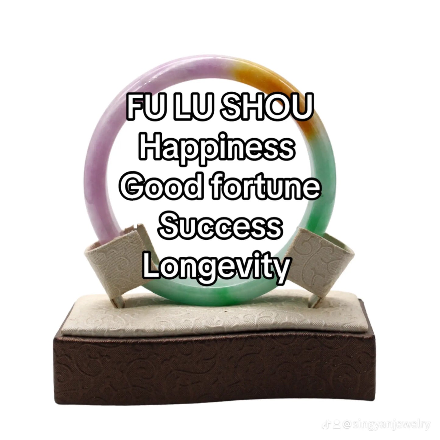Tri Color (Fu Lu Shou) Jade Bangle