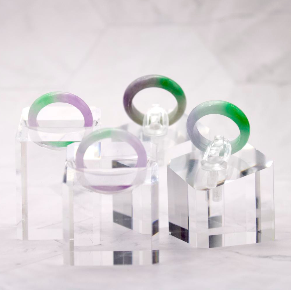 Lavender Green Jade Rings