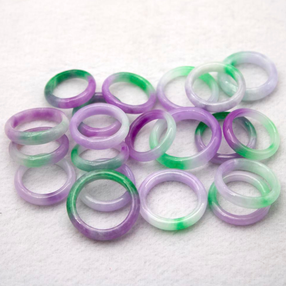 Lavender Green Jade Rings