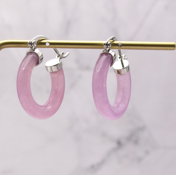 Jade Hoop Earrings