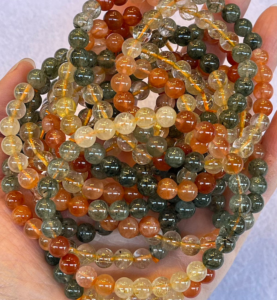 Mixed Rutilated Quartz Bracelet