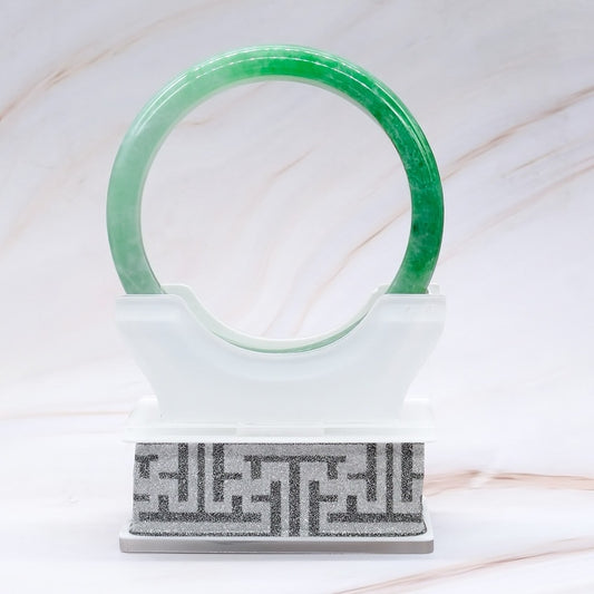 Two-Tone Green Jade Bangle