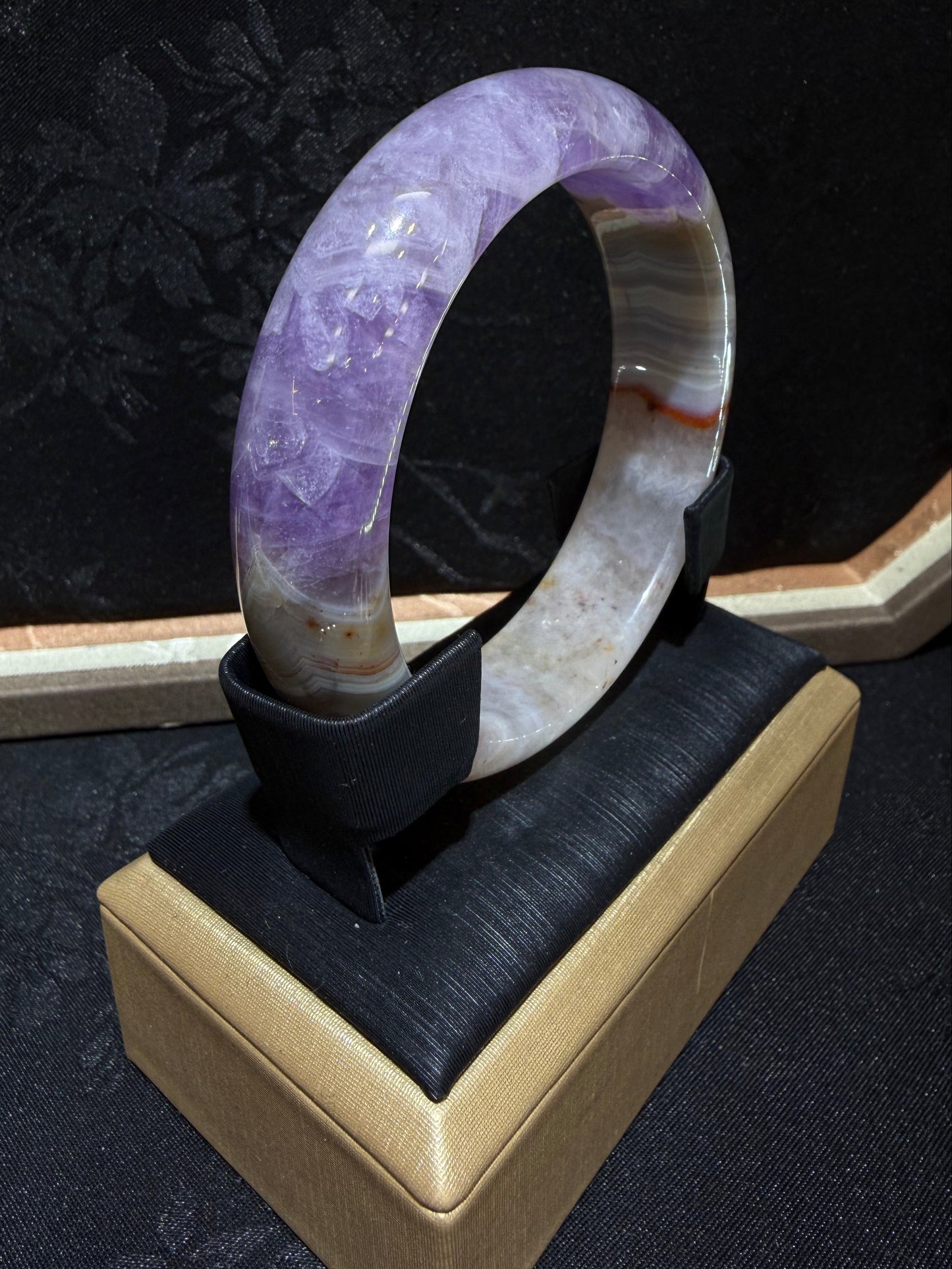 Amethyst Agate Bangle
