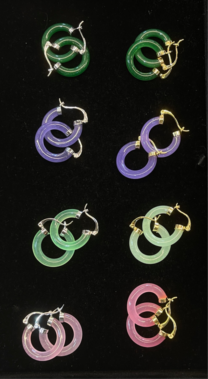 Jade Hoop Earrings