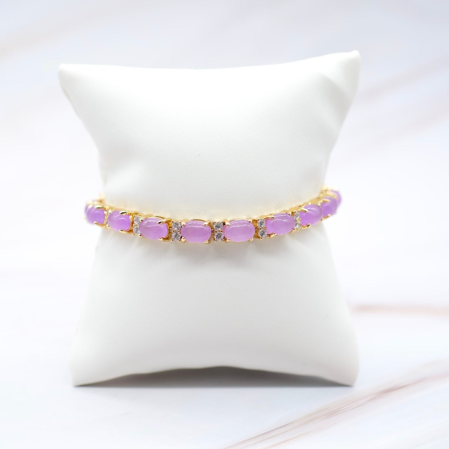 Oval & CZ Jade Bracelet