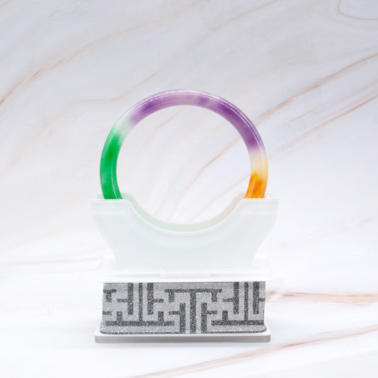 Thin Tri Color (Fu Lu Shou) Jade Bangle