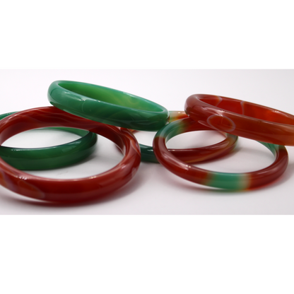 Carnelian & Green Agate Bangle