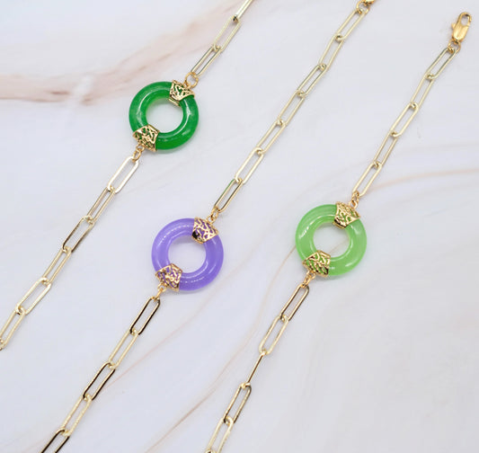 Paperclip Jade Bracelet