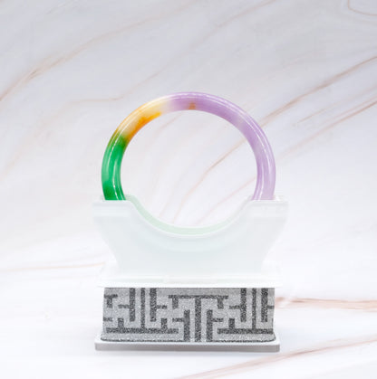 Thin Tri Color (Fu Lu Shou) Jade Bangle