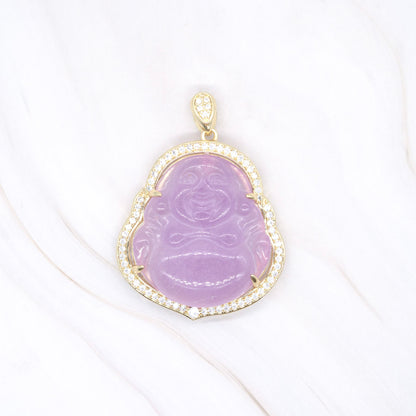 Large CZ Gold-Filled Buddha Pendant