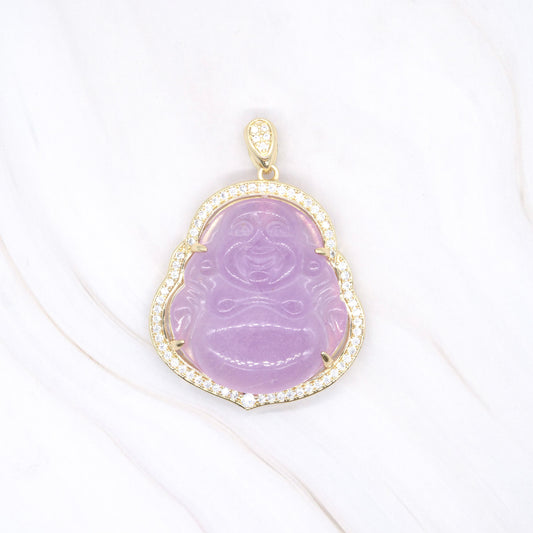 Large CZ Gold-Filled Buddha Pendant