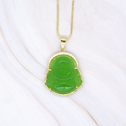 Small CZ Gold-Filled Buddha Pendant