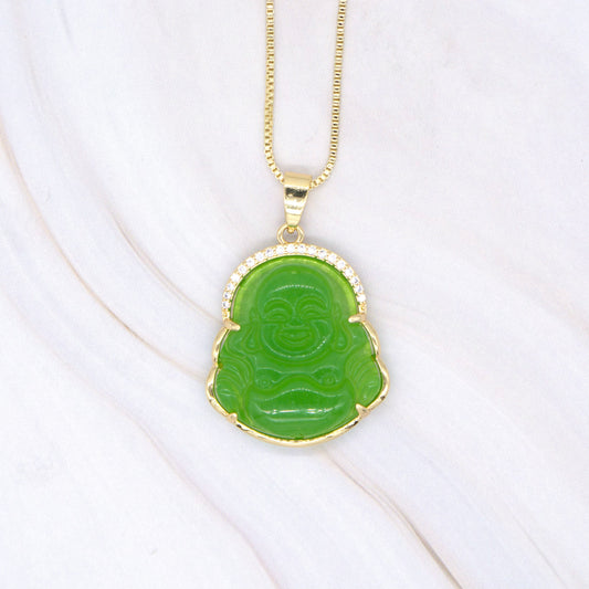Small CZ Gold-Filled Buddha Pendant