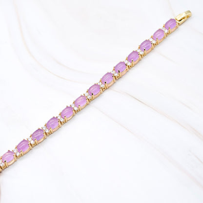 Oval & CZ Jade Bracelet