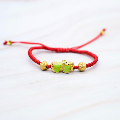 Lucky Red String with Piyao (Pixiu)