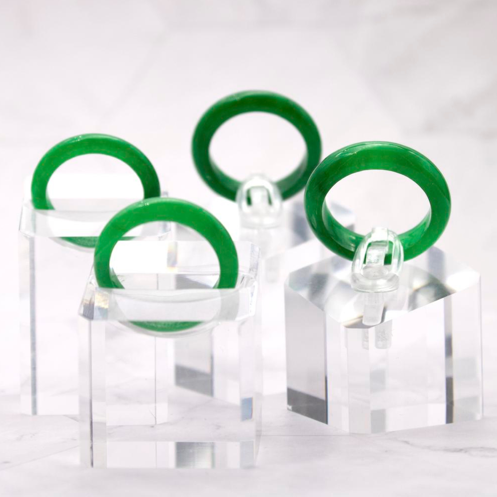 Dark Green Jade Rings