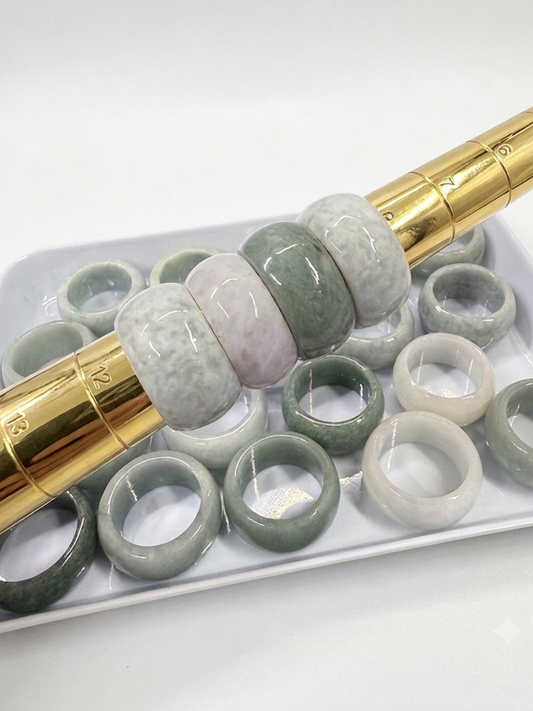 Type A Wide Natural Jade Rings