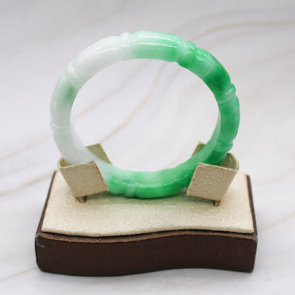 Carved Green Jade Bangle