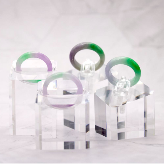 Lavender Green Jade Rings