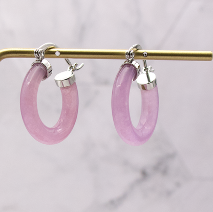Jade Hoop Earrings