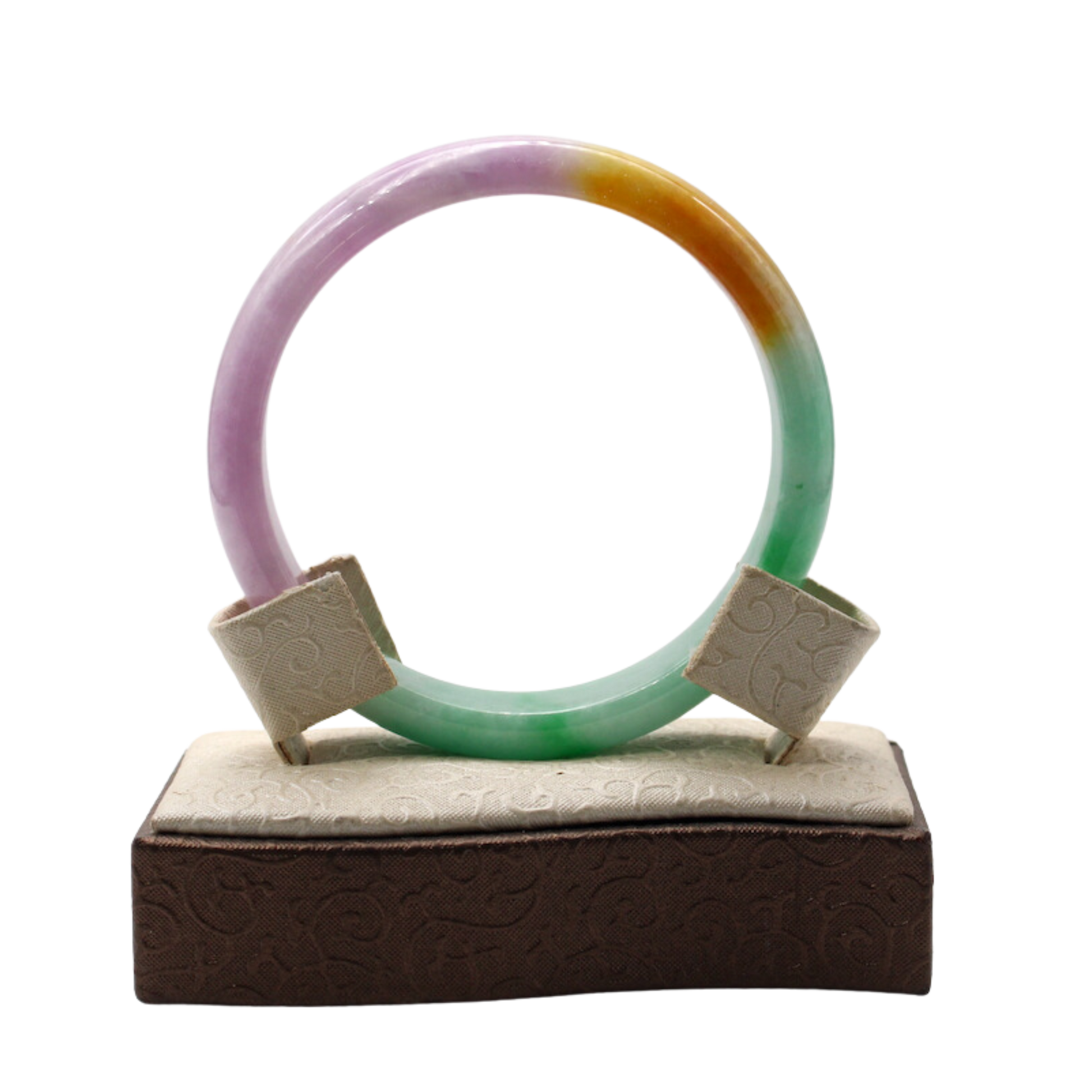 Fu Lu Shou Tri Color Jade Bangle